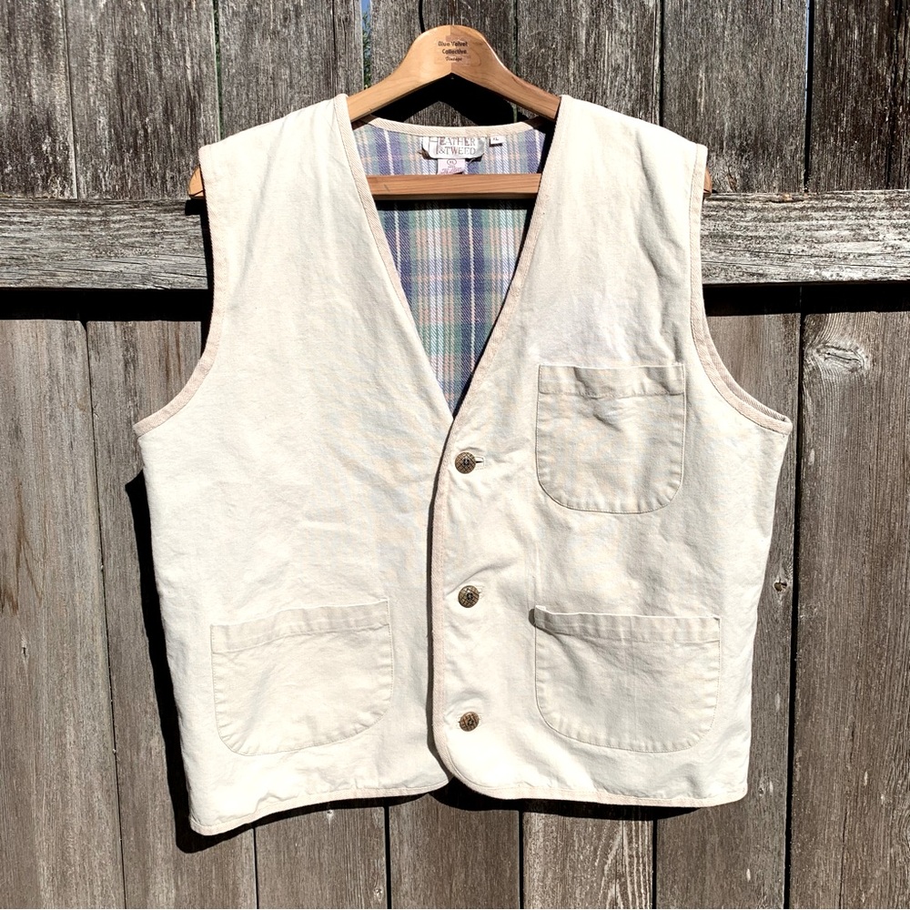 Heather & Tweed Flannel Lined Khaki Vest